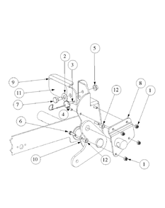 Foot Pedal Deck Lift Assembly Diagram and Parts List for M54-KW 53CB5DBW750-23HP-OHV Cub Cadet Lawn Tractor